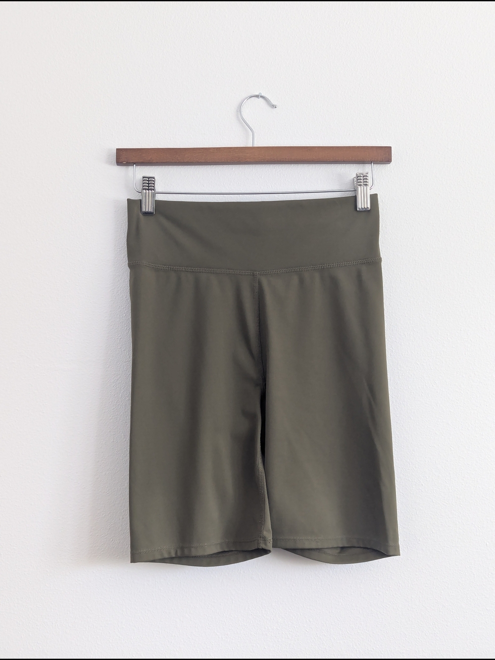 Madewell Olive Green High Rise Bike Shorts, Long Active Shorts, Exercise